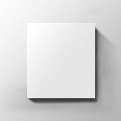 Blank white book and blank white paper on black and white backgrounds with empty pages and cover design