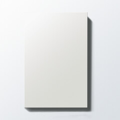 Blank white notebook and book on white background with empty pages and cover design