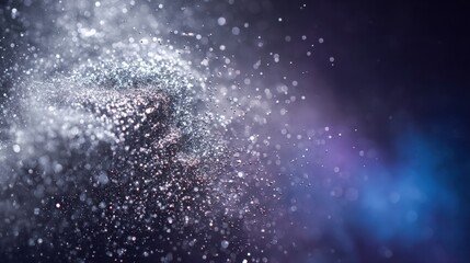 Abstract Glittering Particle Background with Sparkling Texture for Festive and Decorative Design in Dark Ambiance