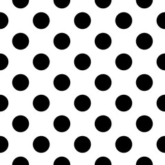 Fototapeta premium Black polka dots on white