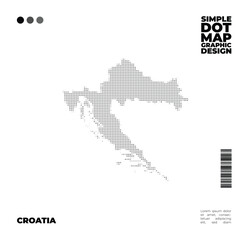 Minimalist abstract dot circle map of Croatia