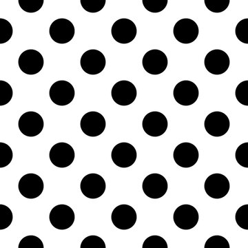 Black polka dots on white