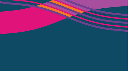 Simple beautiful minimal modern abstract background design with pink, blue, purple and orange color pallet and geometric shapes. wavy curvy lines