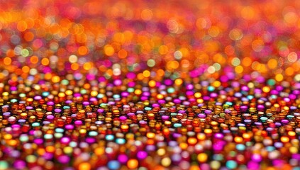 Vibrant colorful bokeh lights create a festive backdrop.
