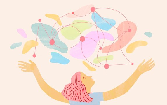concept illustration of woman personality