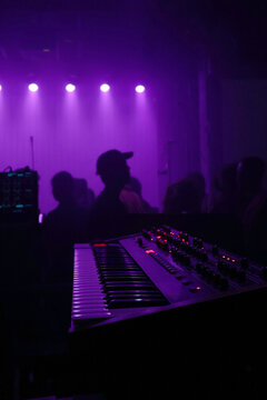 Keyboard close-up for a concert