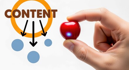 Content Marketing Strategy: A Visual Representation of Content Distribution with a Cherry as the Main Focus