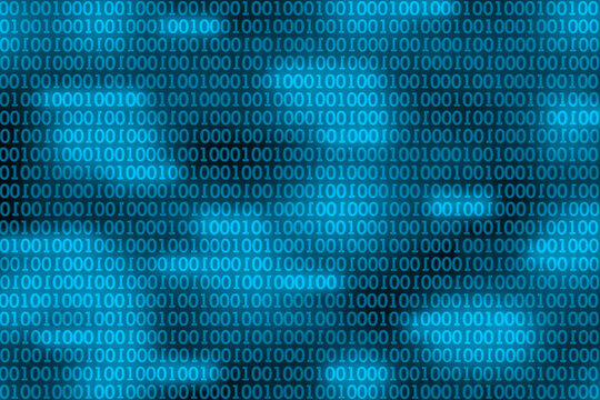 Blue light binary code digital technology abstract background