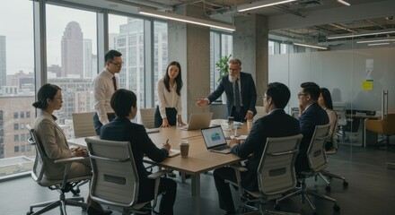 Diverse Business Team in a Modern Office Meeting