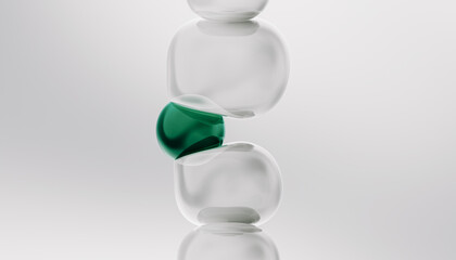 Abstract Composition Featuring sphere and Curved Glass