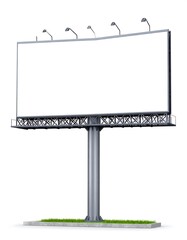 Obraz premium Blank billboard against white background