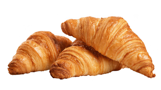 croissants on a white background, png, transparent