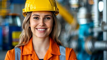Engineering Confidence: A portrait of a professional engineer, radiating expertise in her industry. The image captures her focused expression and confident posture.