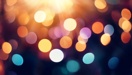 Fototapeta premium colorful light bokeh lens flare photo filter vintage effect