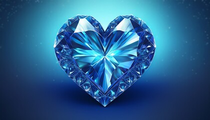radiant blue heart diamond cluster gradient backdrop brilliant anniversary