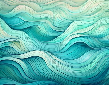 seamless wave pattern gradient background stylized water ripples beach theme soothing pastel colors serene turquoise