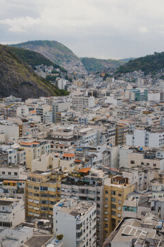 Dense Urban Landscape in Copacabana, Rio de Janeiro, Brazil