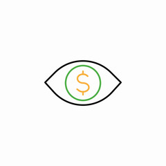 Fototapeta premium eye finances icon sign vector