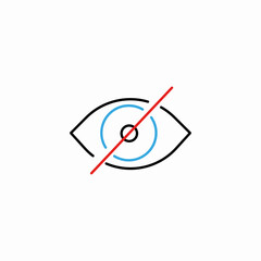 eye restrict sight icon sign vector