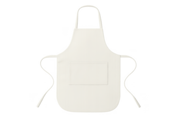 White kitchen apron with pocket on transparent background