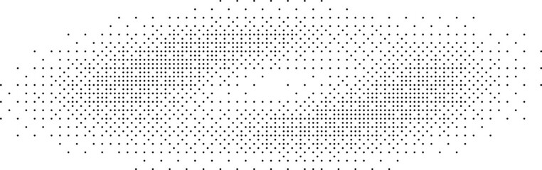 Abstract geometric elliptical frame made of grey crosses creating a halftone gradient effect on a white background Modern technology vector illustration