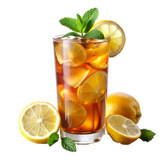 Fototapeta premium glass of lemonade with mint and lemon