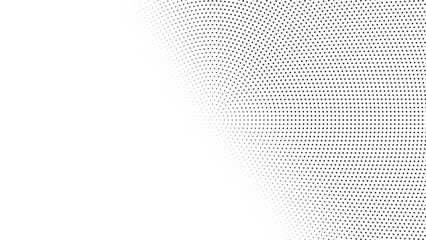 Abstract monochrome halftone background with dots fading in perspective. Modern vector graphic with a dot gradient pattern for websites and presentations