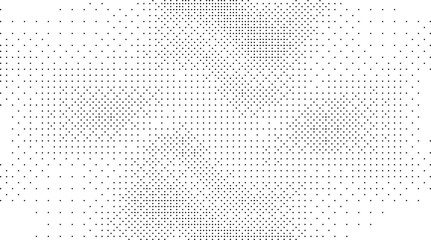 Minimal grayscale halftone pattern made of tiny dots forming abstract geometric design creating modern digital texture background for contemporary graphic and visual projects