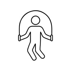 line icon jumping rope vector on white background
Vector line icon on white background