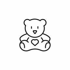 heart teddy bear icon sign vector