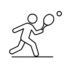 Fototapeta premium line icon tennis game vector on white background Vector line icon on white background