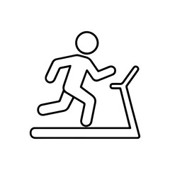 line icon running on the track vector on white background
Vector line icon on white background