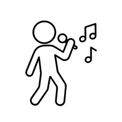 line icon singing karaoke vector on white background
Vector line icon on white background