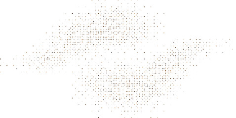 Abstract golden glitter confetti background with sparkling dots forming a geometric halftone pattern Modern luxury festive vector illustration