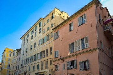 Fototapeta premium Corsica, Bastia, typical houses 