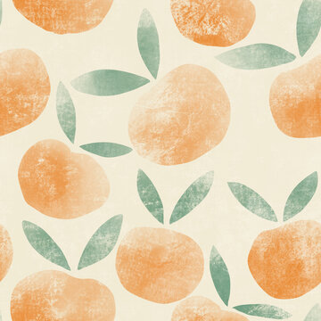 Orange fruit illustration repeat pattern
