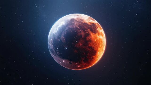 Red lunar eclipse night sky