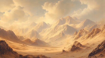 Fototapeta premium Dusty mountains and wadis define Israel's dramatic desert.