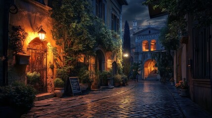 Rome: night walk through ancient streets.