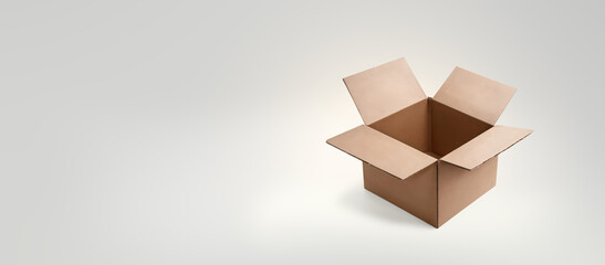 empty open brown cardboard box
