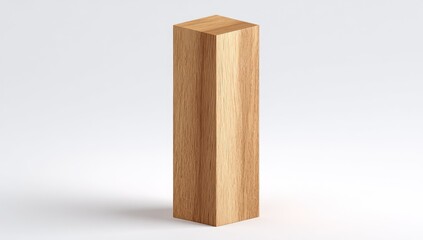 Naklejka premium Wooden rectangular block against a plain background.