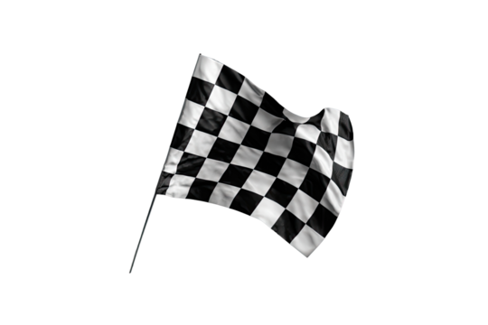 Checkered flag waving in the dark