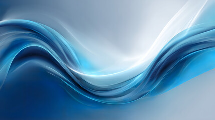 Fototapeta premium Abstract Blue Wave Digital Background with Smooth Flowing Lines