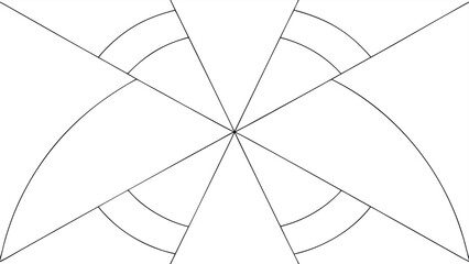 Obraz premium Abstract geometric design with lines and arcs in modern minimalist monochrome style