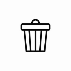 waste can icon sign vector