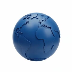 Naklejka premium Global Icon: A sleek, modern depiction of the Earth, rendered in vibrant blue, symbolizes the interconnectedness of our world, perfect for themes related to global awareness.