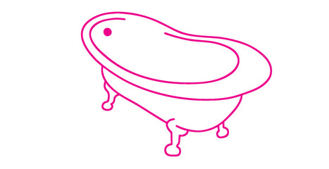 Pink line art bath