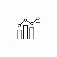 bar line graph icon sign vector