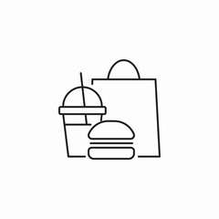 fast food takeaway icon sign vector