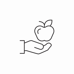 holding apple icon sign vector